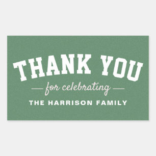 Tailgate baby shower sporty pink thank you sticker