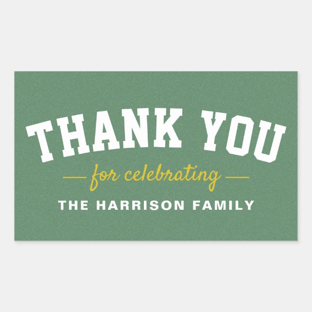 Tailgate baby shower sporty yellow thank you sticker (Front)