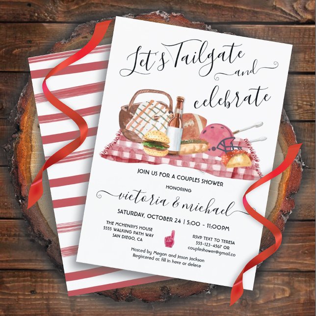 Tailgate Football Game BBQ Beer Couples Shower Invitation (Creator Uploaded)