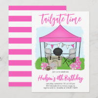 Tailgate Heure Football Anniversaire Invitation
