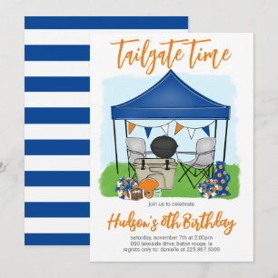 Tailgate Heure Football Anniversaire Invitation