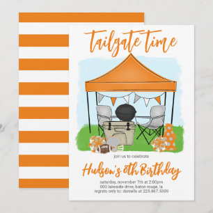 Tailgate Heure Football Anniversaire Invitation