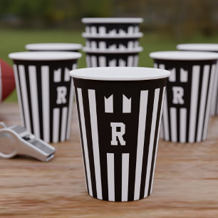 Tailgate Party Football Referee Stripes Paper Cups
