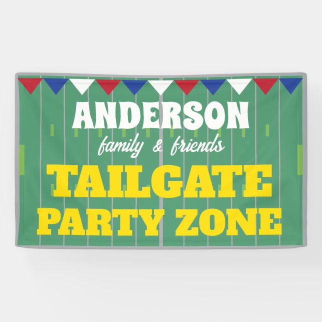 Tailgate Party with name and football field Banner (Horizontal)