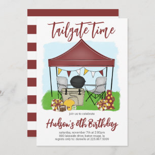 Tailgate Time Football Birthday Invitation