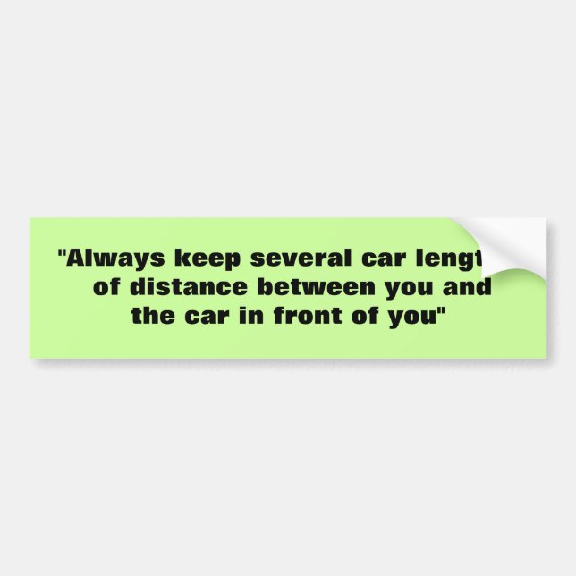 Tailgaters traffic law warning bumper sticker (Front)