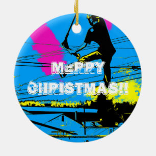 Tailgating - High Flying Scooter Stunt Ceramic Ornament