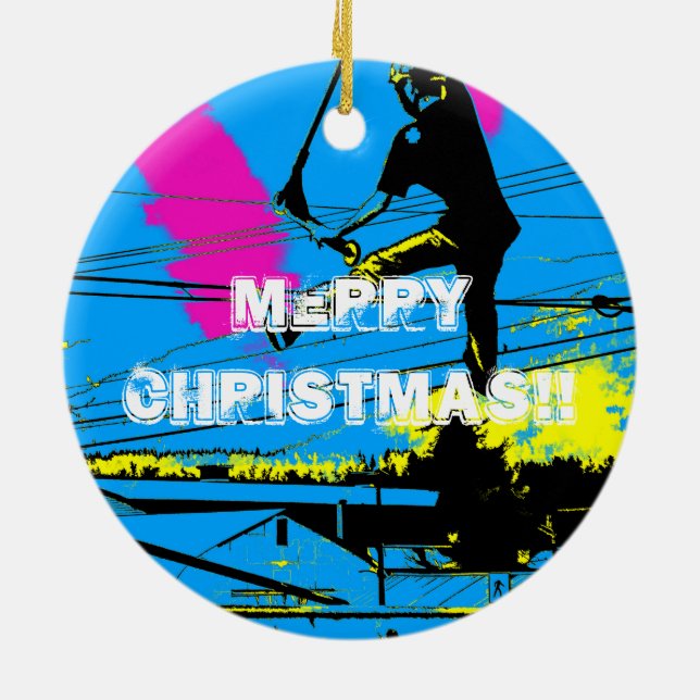 Tailgating  -  High Flying Scooter Stunt Ceramic Ornament (Back)