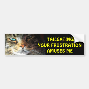 Tailgating? Your Frustration Amuses Me Bumper Cat Sticker