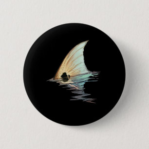 Tailing Redfish Redfish Tail Red Drum Fish Shirt  2 Inch Round Button