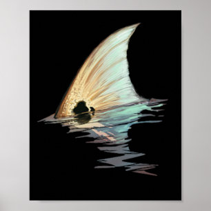 Tailing Redfish Redfish Tail Red Drum Fish Shirt Poster