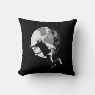 Tailing the Moon - Tail-whip Scooter Stunt Throw Pillow