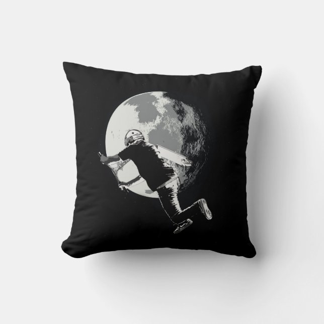 Tailing the Moon - Tail-whip Scooter Stunt Throw Pillow (Front)
