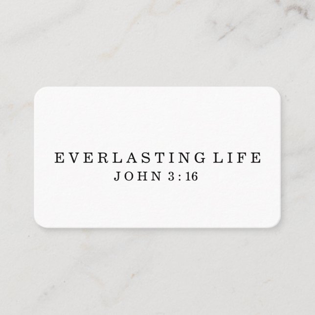 Taille ÉTERNELLE de carte de visite de la VIE | (Devant)