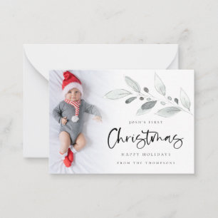 Taille mini   1er Noël Baby Carte photo personnali