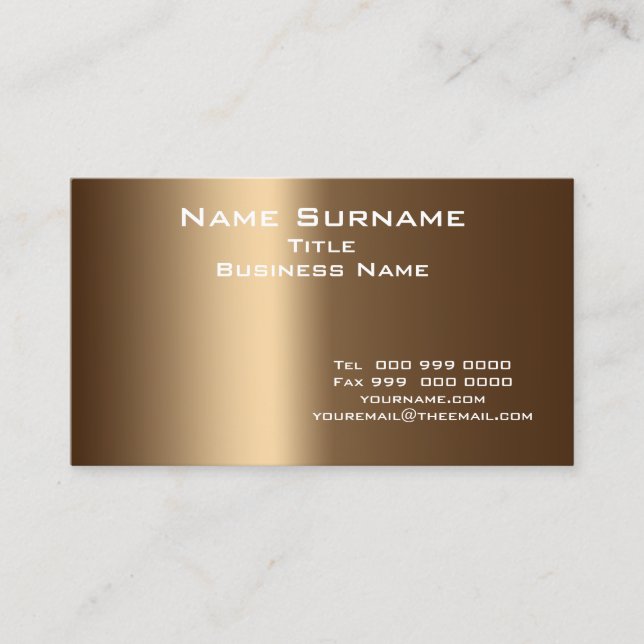 Taille normale de l'entreprise et couleurs, Carte  (Devant)