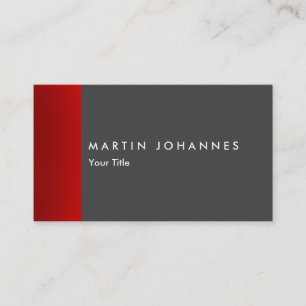 Taille standard gris rouge carte de visite profess