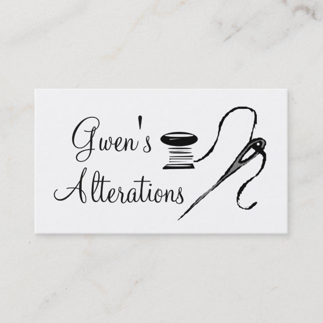 Tailor, Alterations, Tailoring, Seamstress, Tailor Business Card (Front)
