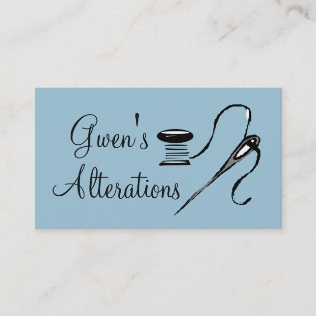 Tailor, Alterations, Tailoring, Seamstress, Tailor Business Card (Front)
