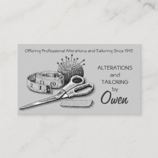 Tailor, Alterations, Tailoring, Seamstress, Tailor Business Card