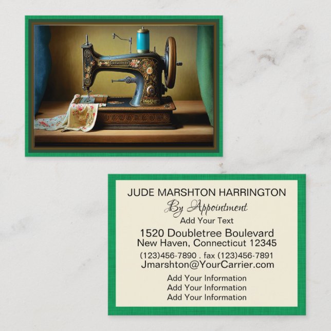 Tailor, Carte de visite Seamstress (Devant / Derrière)