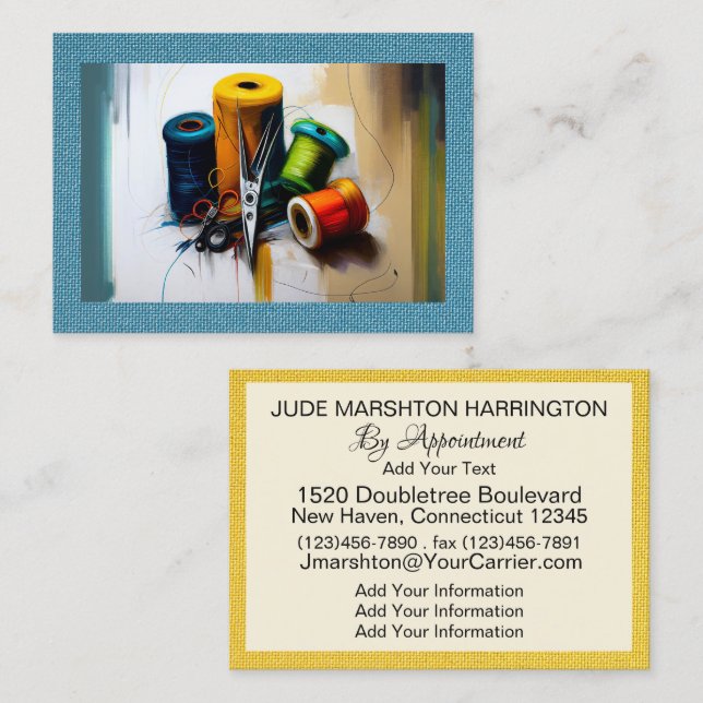 Tailor, Carte de visite Seamstress (Devant / Derrière)