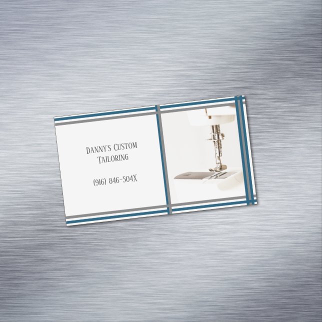 Tailor Custom Sewing Shop & Alterations   Magnetic Business Card (In Situ)