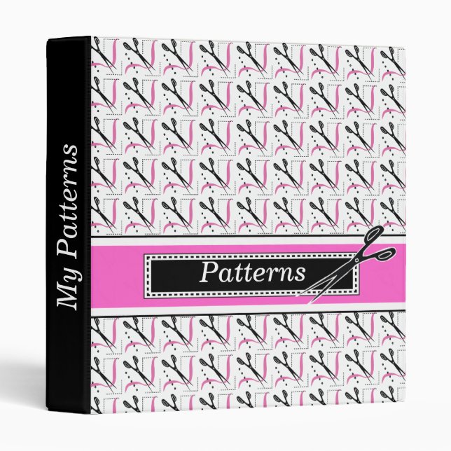 Tailor, Dressmaker's Retro Style Patterns Book Binder (Front/Spine)