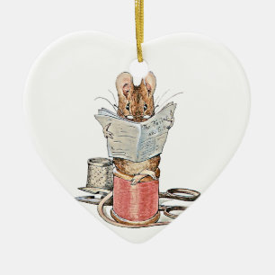 Tailor Mouse on Spool of Thread Ceramic Ornament