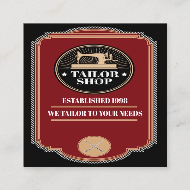 Tailor Sewing Fashion Business Card (Front)