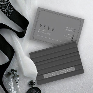 Tailored Black & White Wedding ID1090 RSVP Card