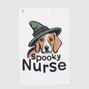 Tailored for Canine Fans One Spooky Nurse Dog Golf Towel