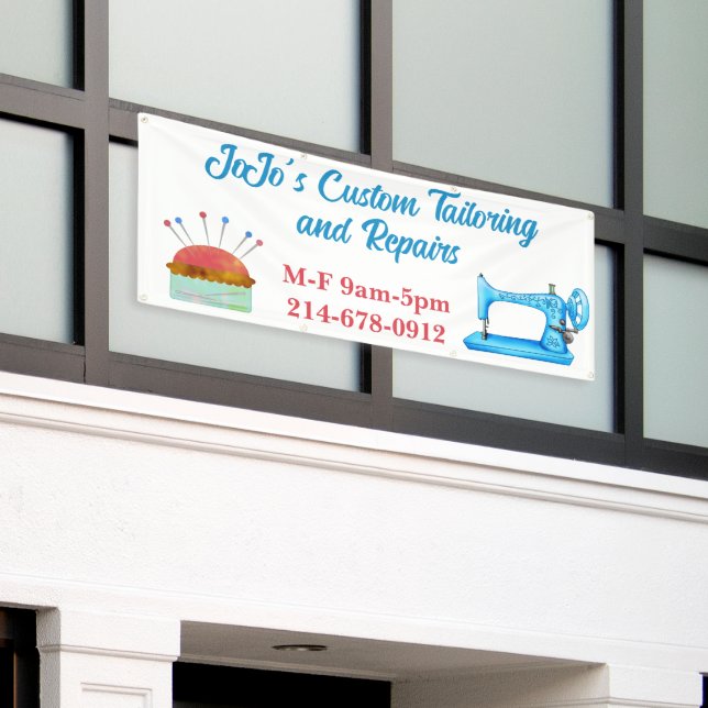 Tailoring Sewing Custom  Banner (Outside Building)