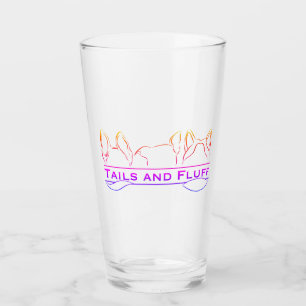 Tails and Fluff Colorful Logo Glass