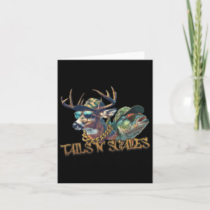 Tails N Scales Funny Hunting Father Day Love Fishi Card