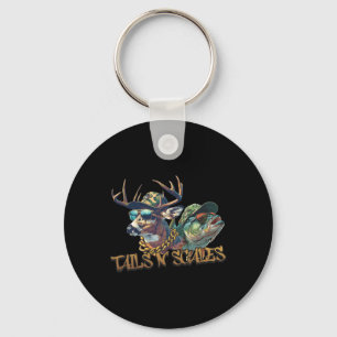 Tails N Scales Funny Hunting Father Day Love Fishi Keychain