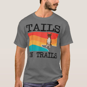 Tails On Trails Toy Fo Terrier Dog Funny Hiking T-Shirt