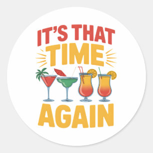 Tails Tropical Summer Island Vacation Caribbean Ho Classic Round Sticker
