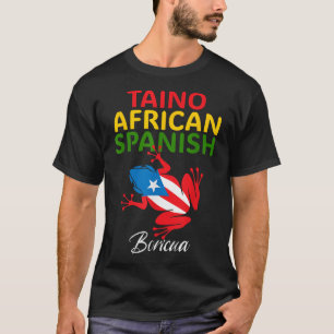 Taino African Spanish Coqui Puerto Rico Flag Boric T-Shirt