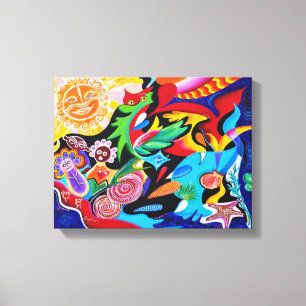 Taino and Vejigantes - Art by Galina Canvas Print
