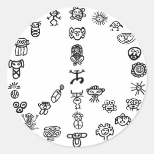 Taino Peace Classic Round Sticker