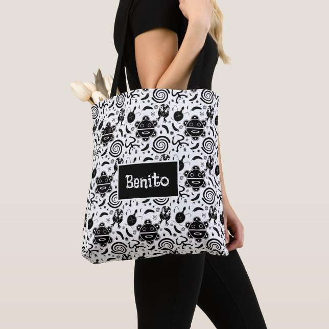 Taino Symbols Puerto Rico Culture Tote Bag (Close Up)