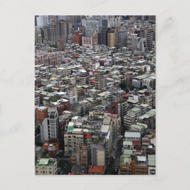 Taipei city Taiwan from the air Postcard (Front)
