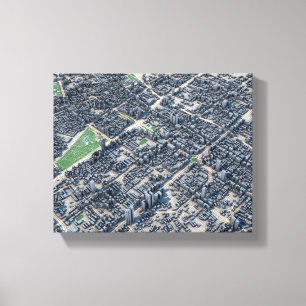 Taipei City Taiwan Map  Canvas Print