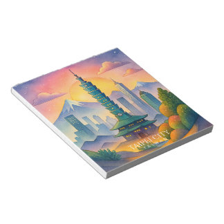 Taipei City Taiwan Skyline Watercolor Notepad