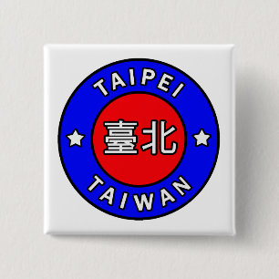 Taipei Taiwan 2 Inch Square Button