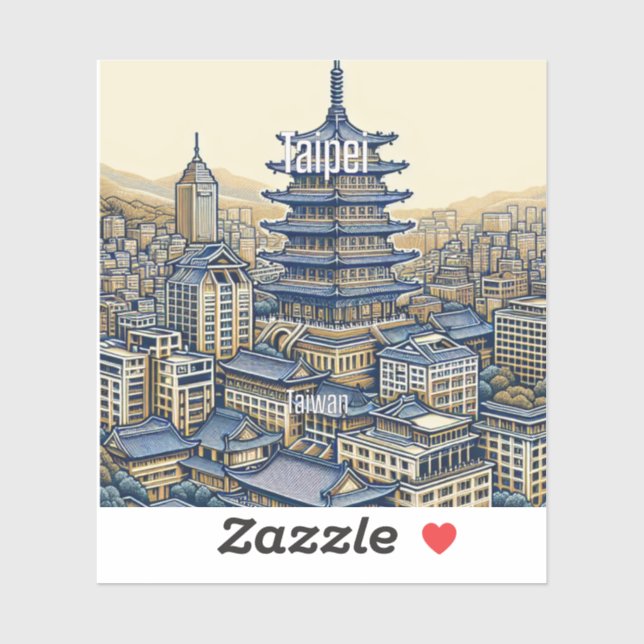 Taipei Taiwan 3 Inch Vinyl Sticker (Sheet)