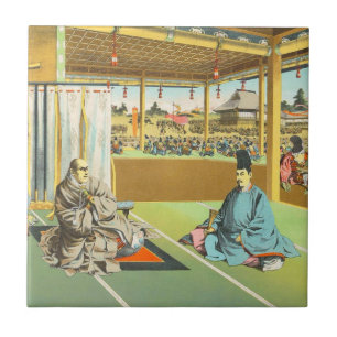 Taira No Shigemori japanese shogun historical art Tile