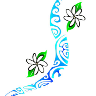 TAITIARE (Blue) Throw Pillow