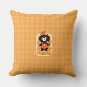 Taiwan black bear bake cakes throw pillow